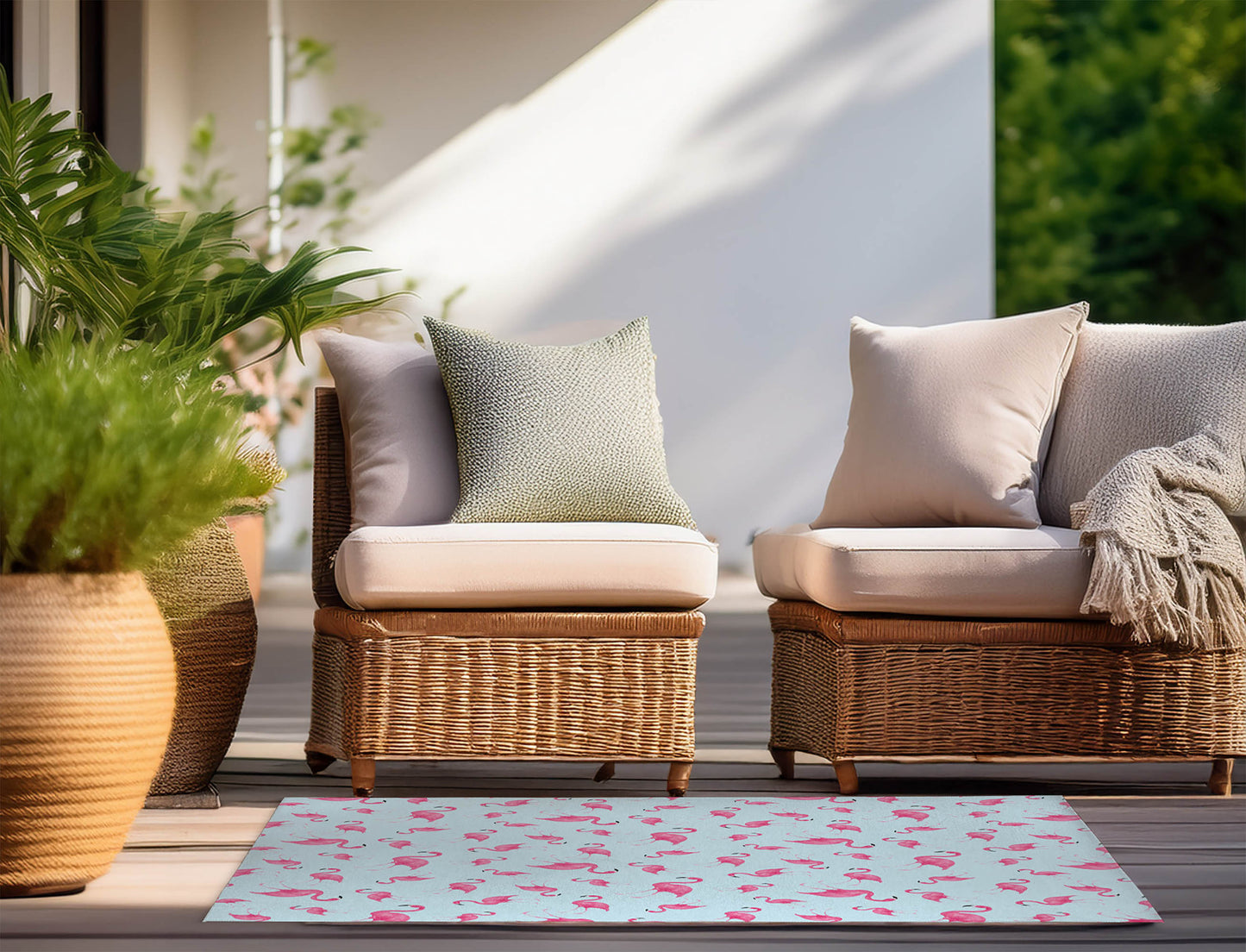 Summer Flamingo Outdoor Rug By Christopher's Corner