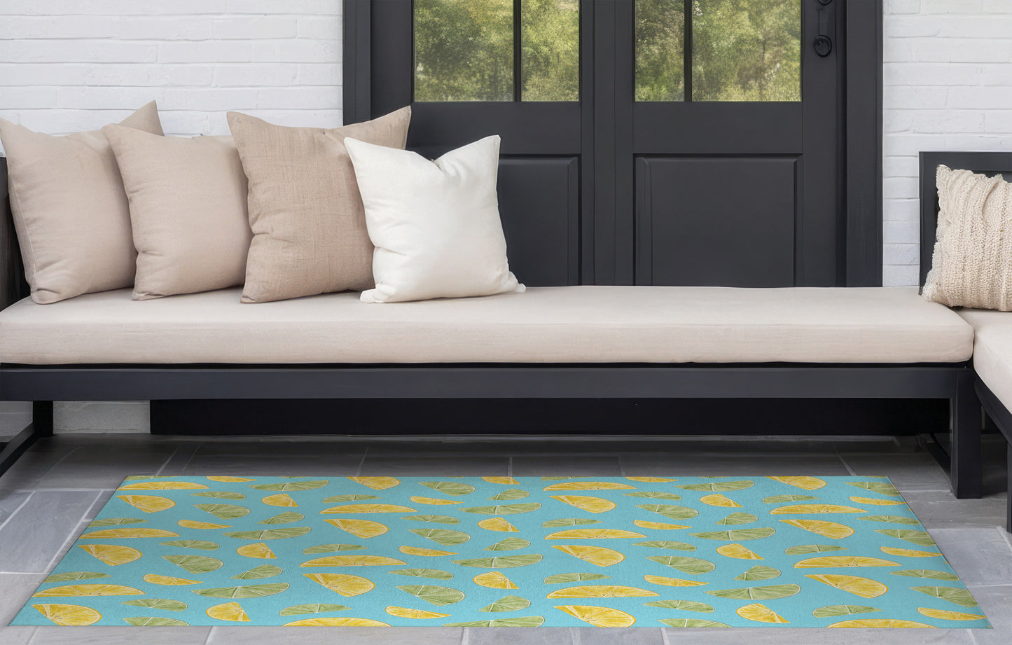 Summer Limes & Lemons Outdoor Rug By Christopher's Corner