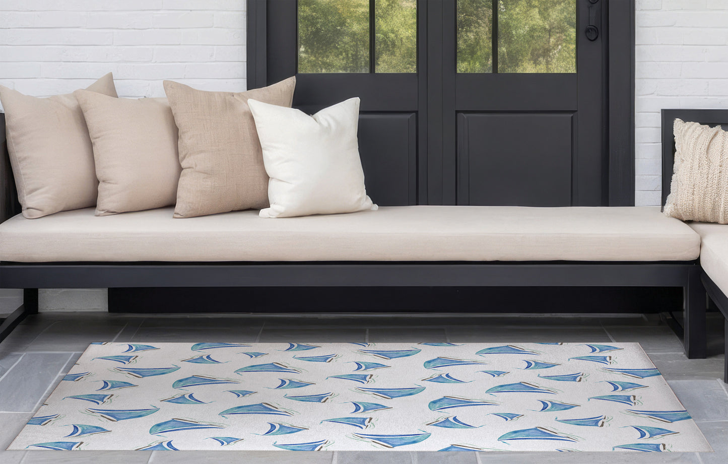 Summer Sailboats Outdoor Rug By Christopher's Corner