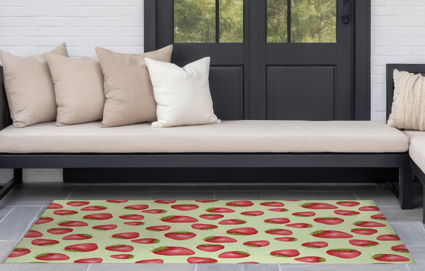 Summer Strawberries Outdoor Rug By Christopher's Corner