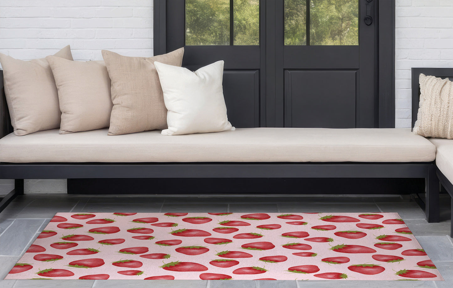 Summer Strawberries Outdoor Rug By Christopher's Corner