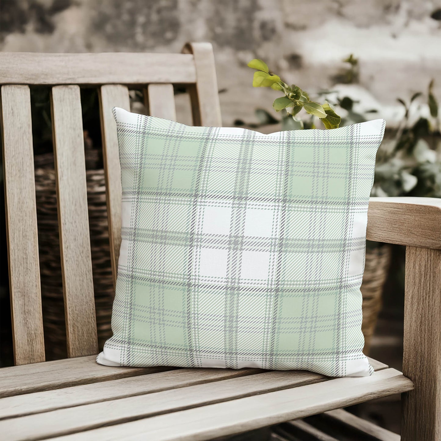 Bully Plaid Outdoor Pillow