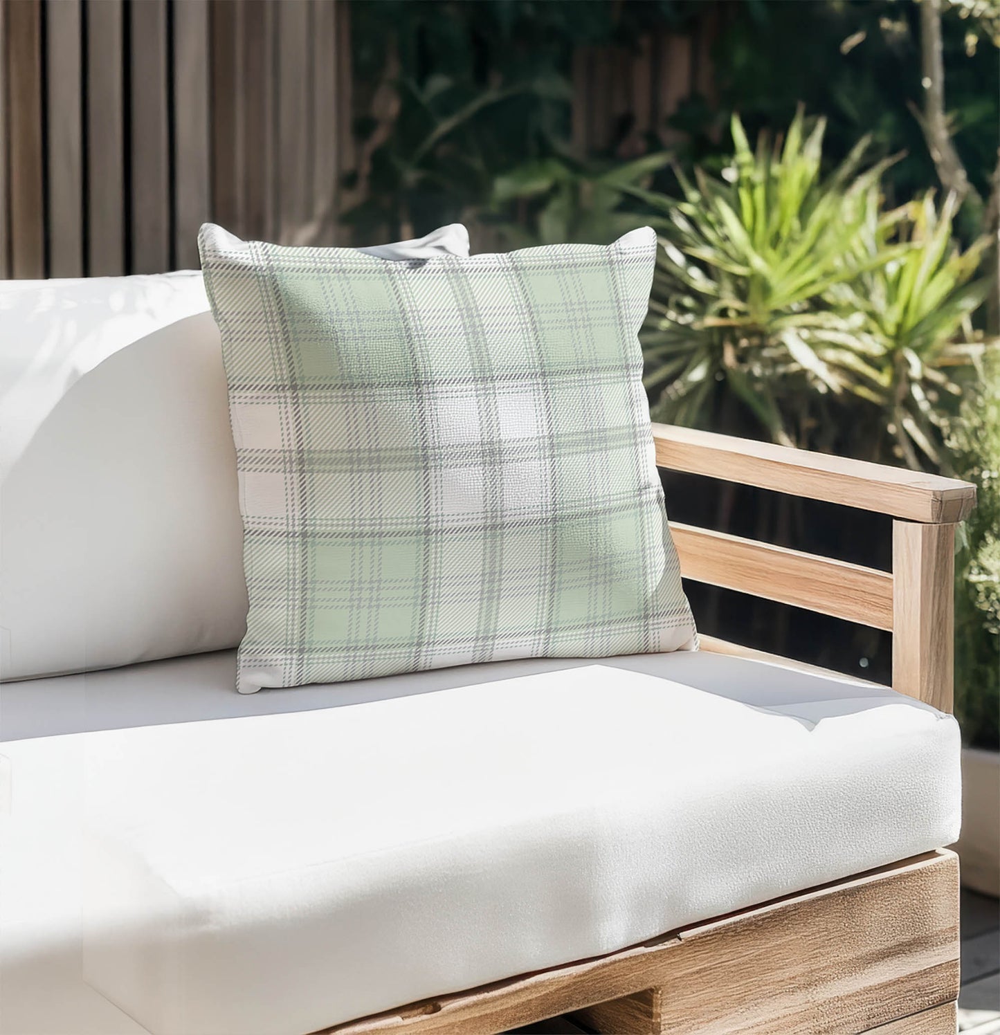 Bully Plaid Outdoor Pillow