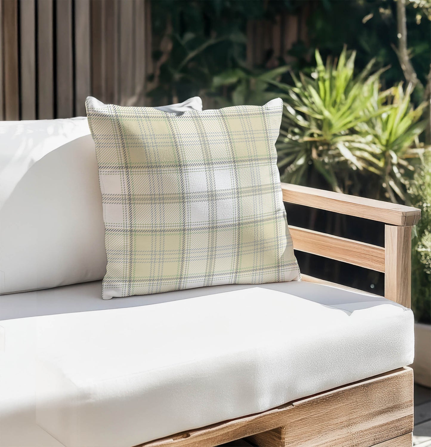 Bully Plaid Outdoor Pillow
