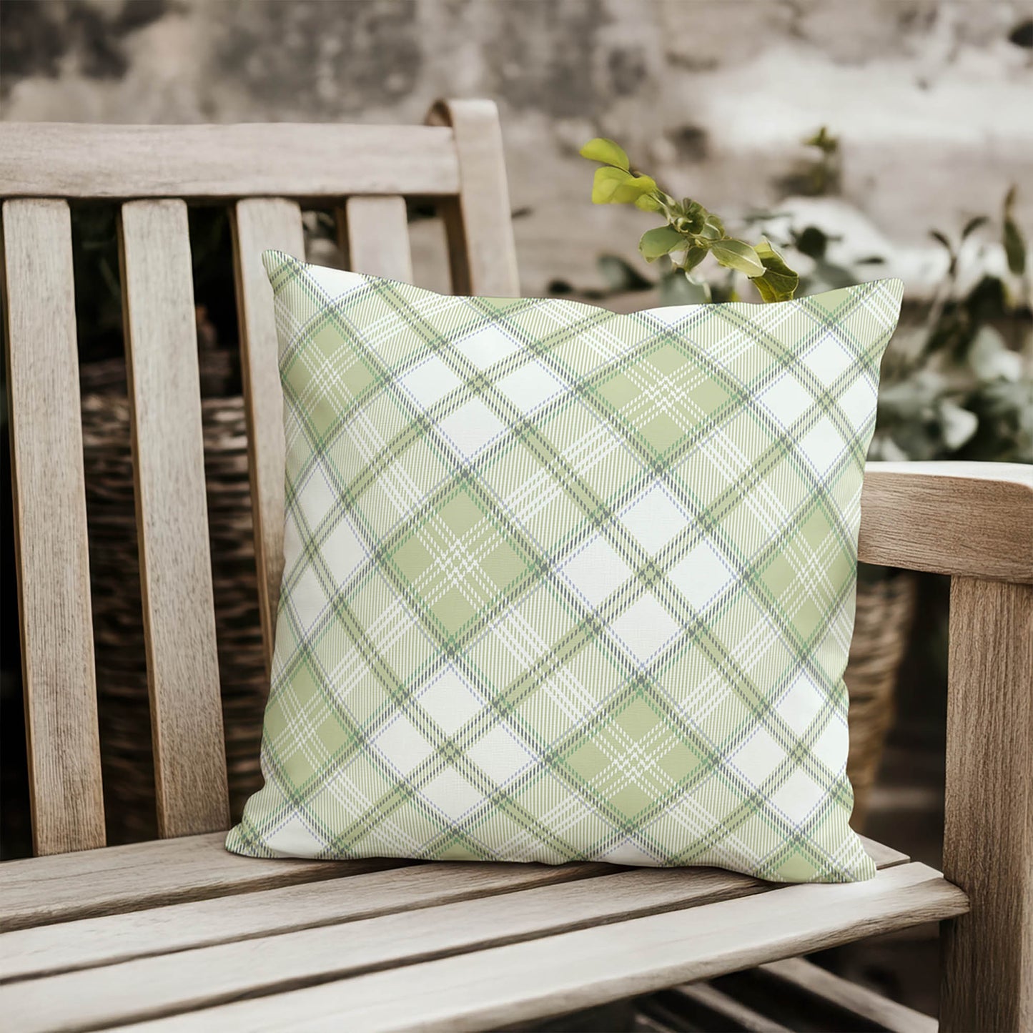 Diamond Plaid Outdoor Pillow