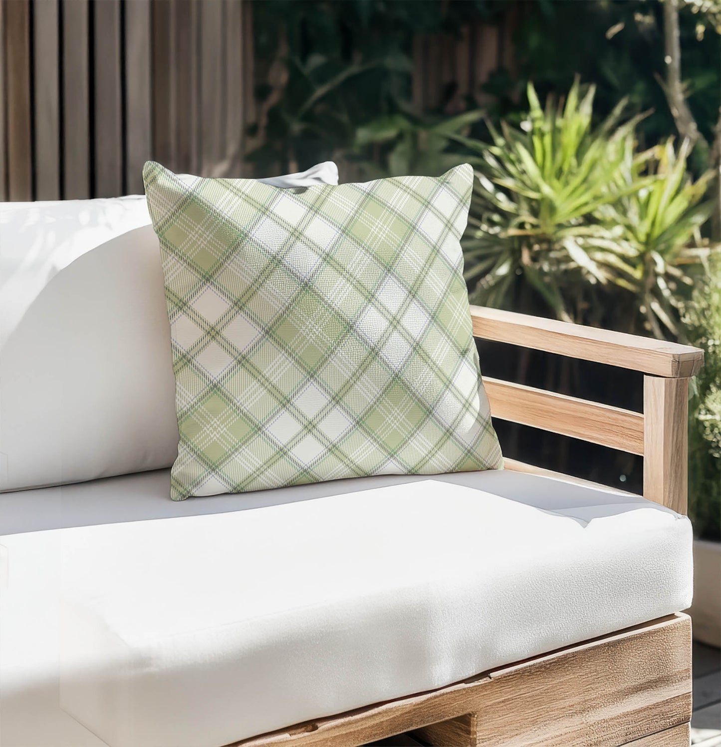 Diamond Plaid Outdoor Pillow