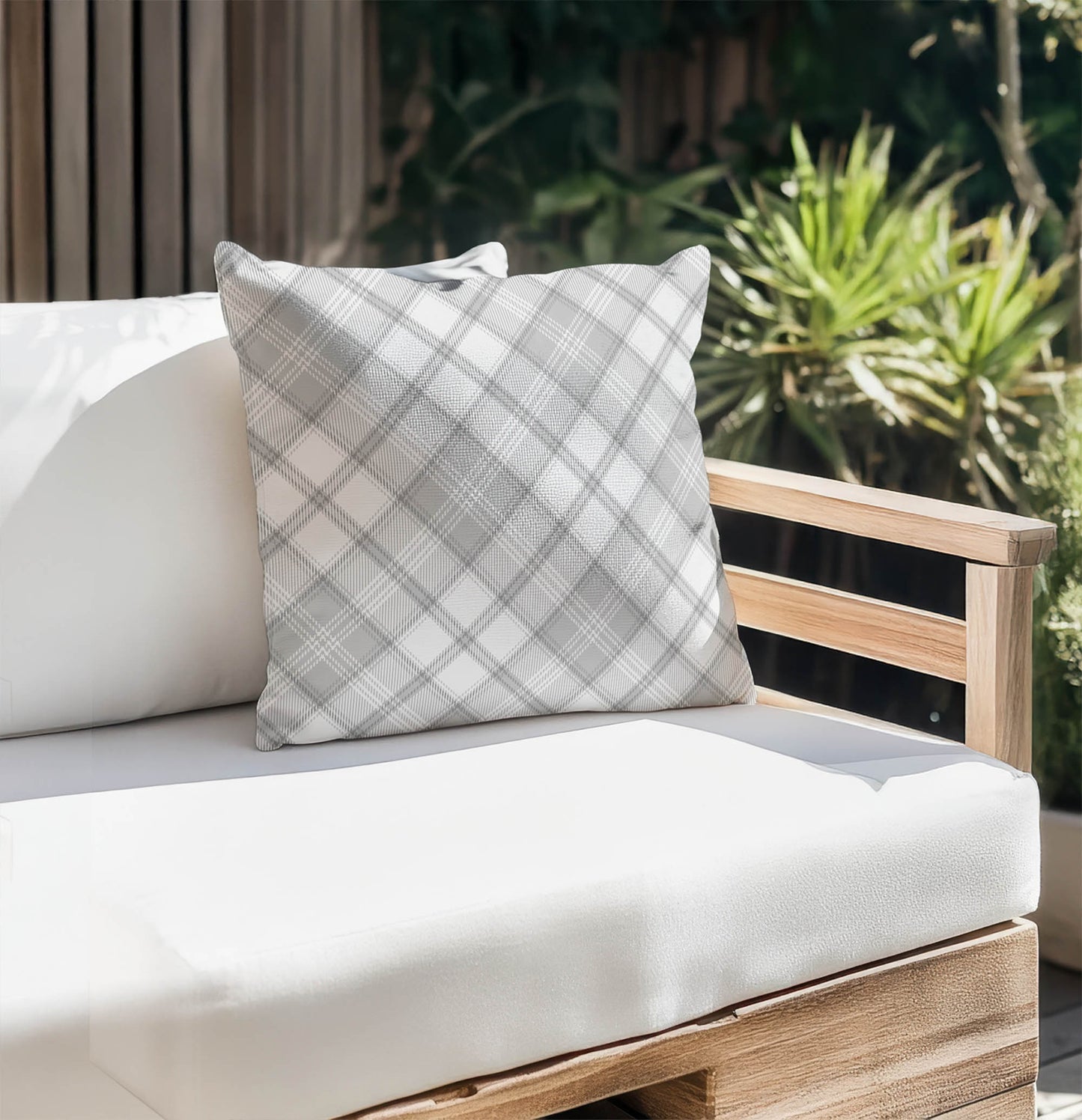 Diamond Plaid Outdoor Pillow