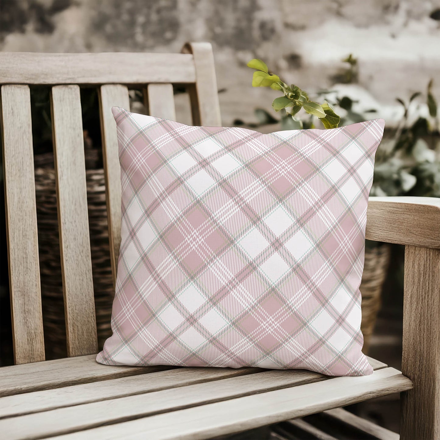 Diamond Plaid Outdoor Pillow