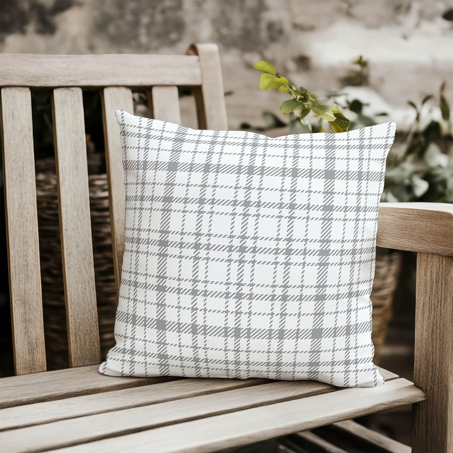 Liz Plaid Outdoor Pillow