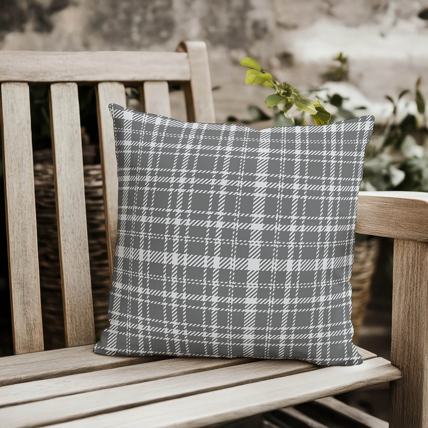 Rocky Tartan Outdoor Pillow