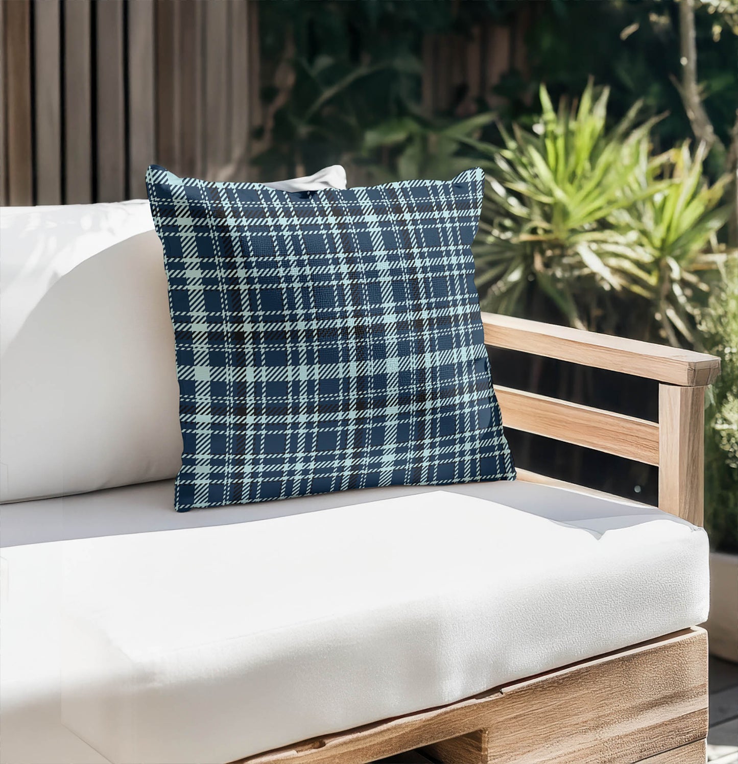 Rocky Tartan Outdoor Pillow
