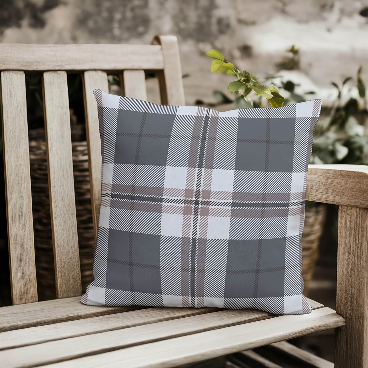 Tartan Block Outdoor Pillow