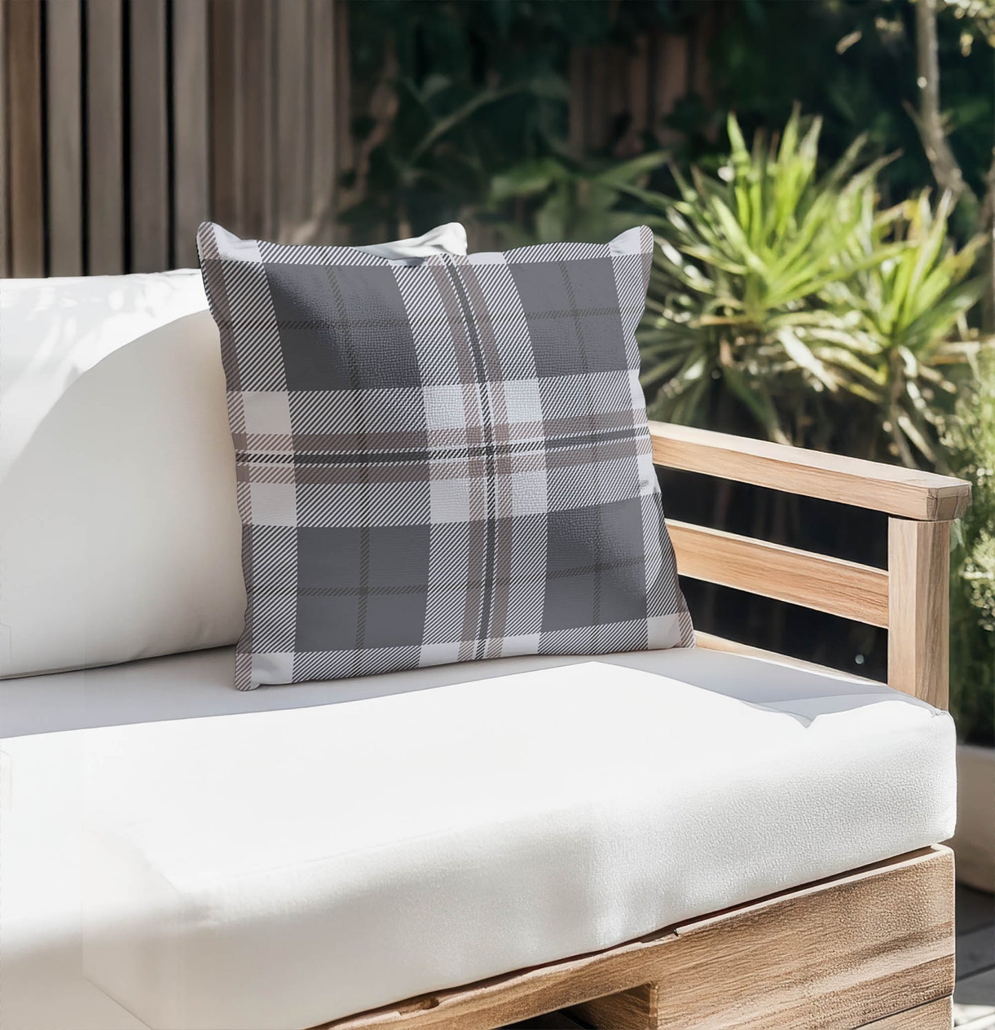 Tartan Block Outdoor Pillow