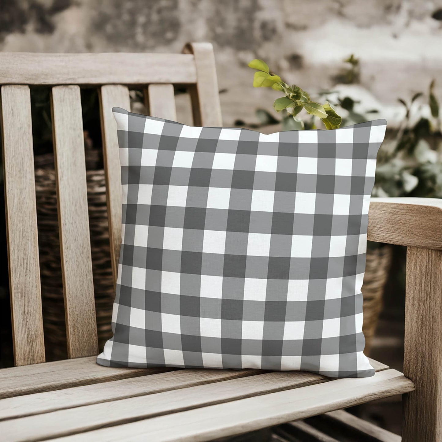 Proper Gingham Outdoor Pillow