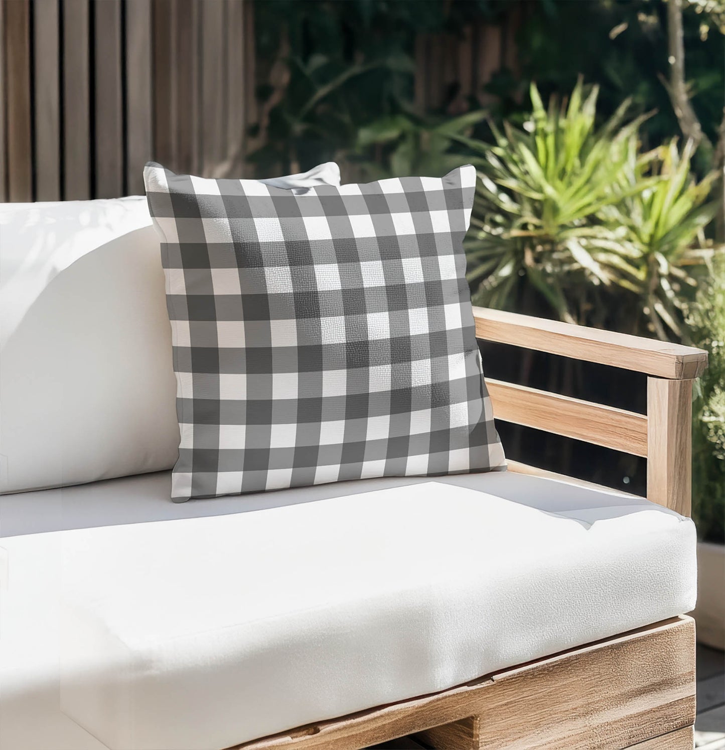 Proper Gingham Outdoor Pillow
