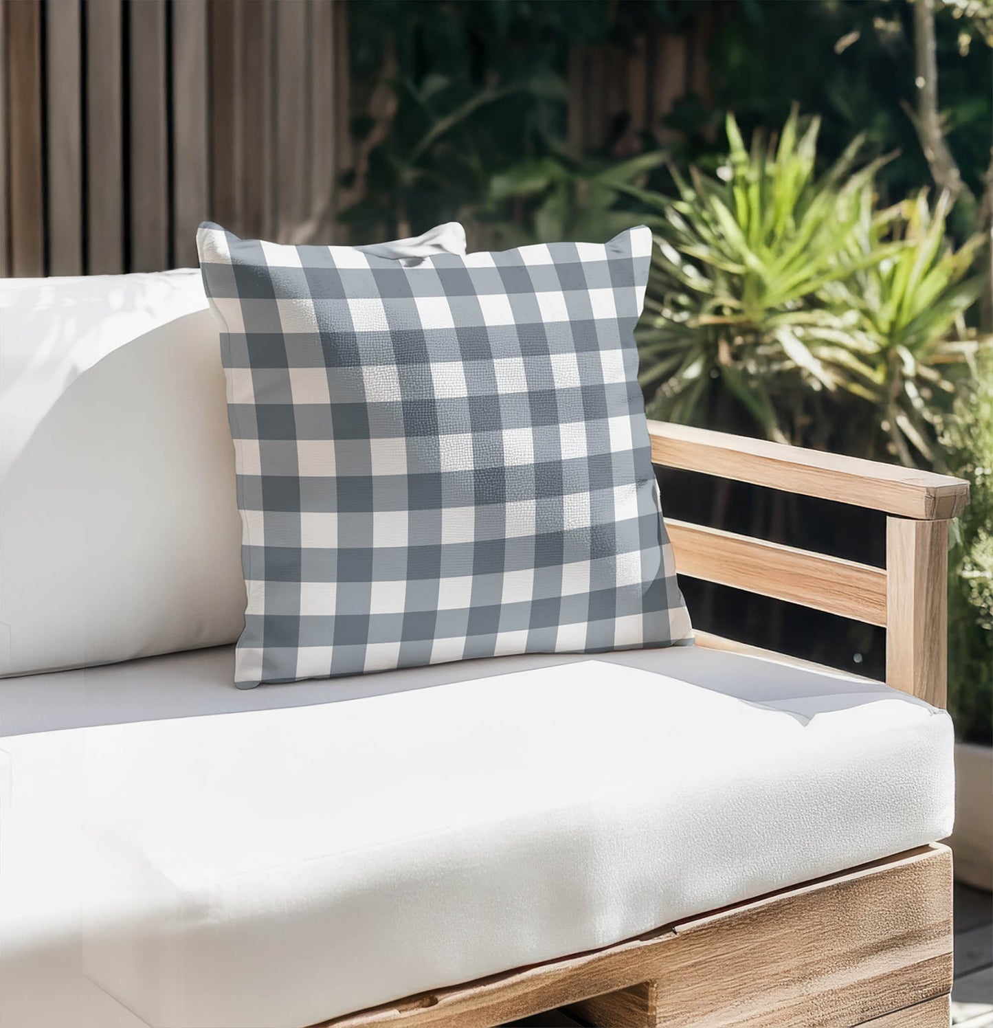 Proper Gingham Outdoor Pillow