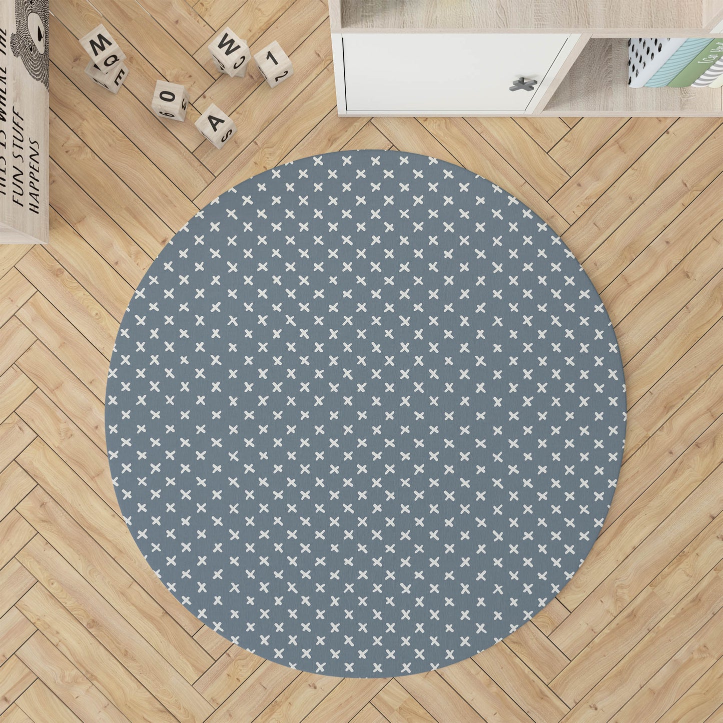 Criss Cross Blue Kids Play Mat