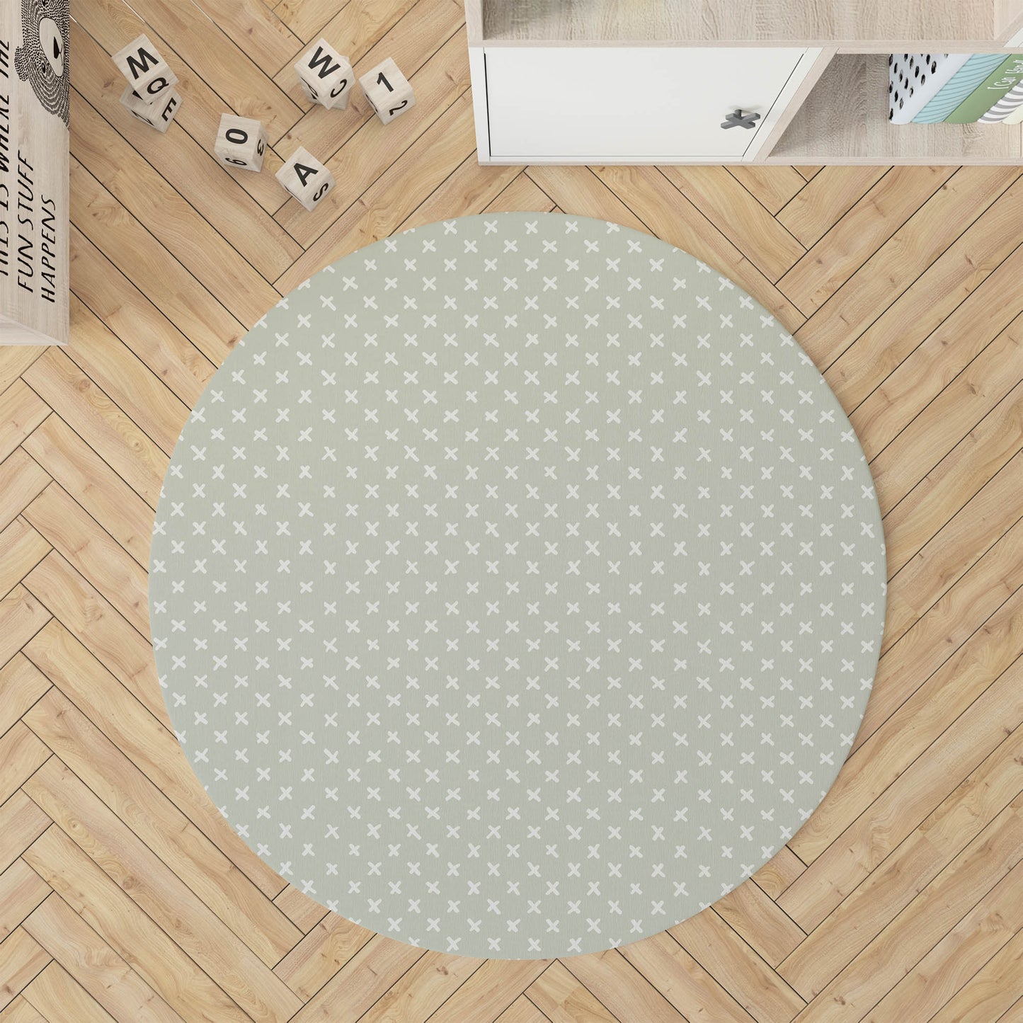 Criss Cross Light Green Kids Play Mat