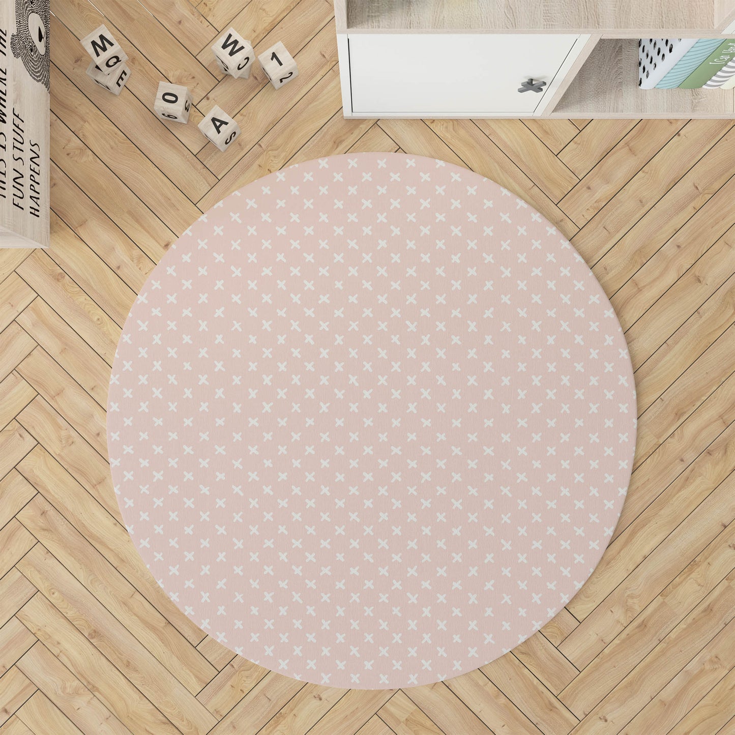 Criss Cross Pink Kids Play Mat