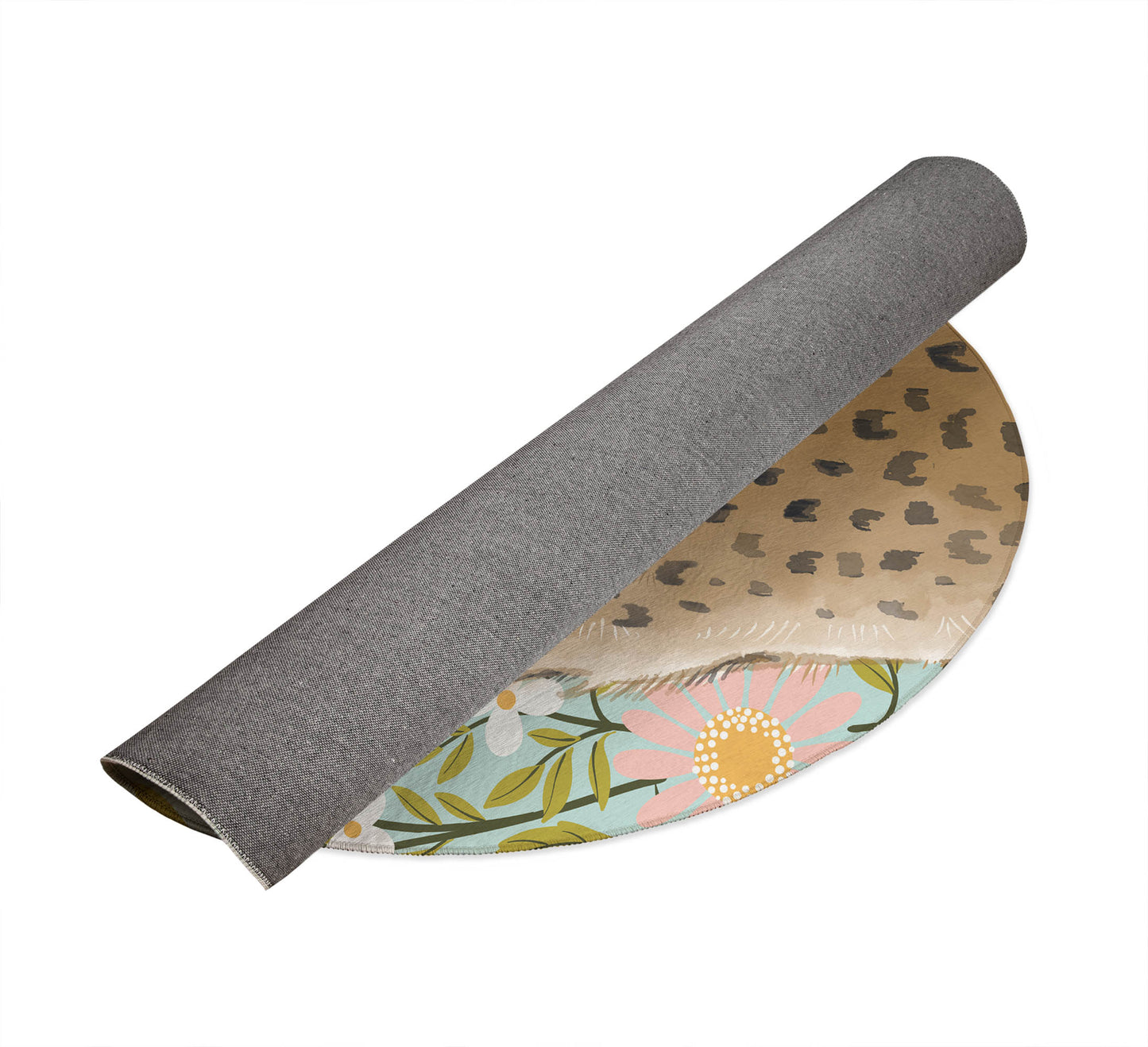 Lil Lying Leopard Flowers Kids Play Mat