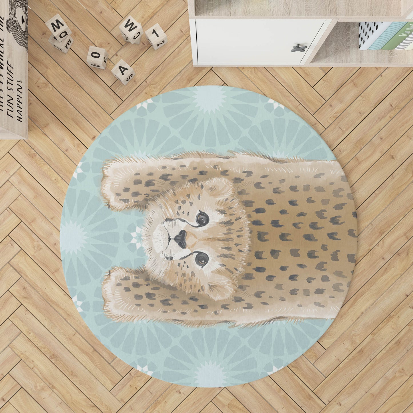 Lil Lying Leopard Tile Kids Play Mat