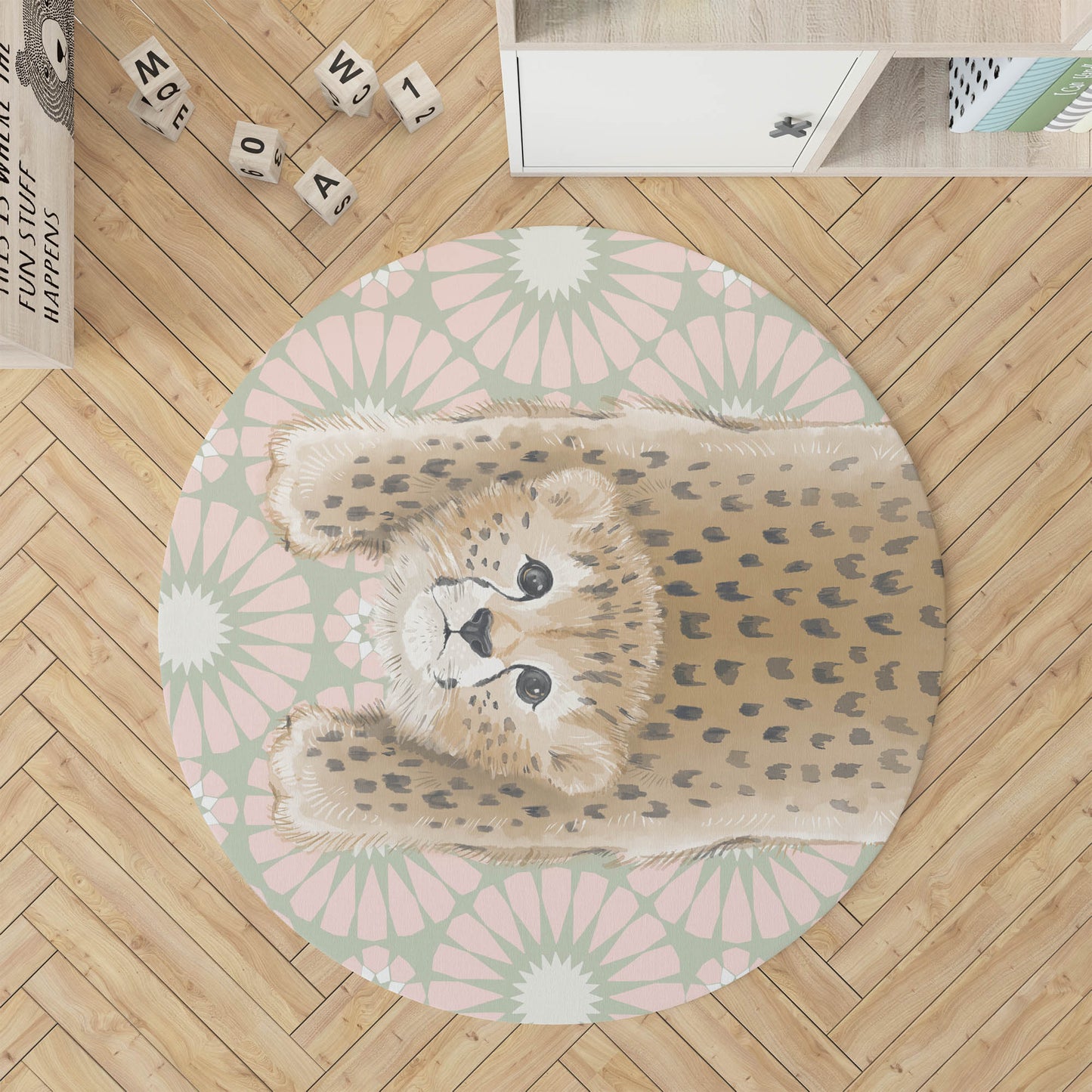 Lil Lying Leopard Tile Kids Play Mat