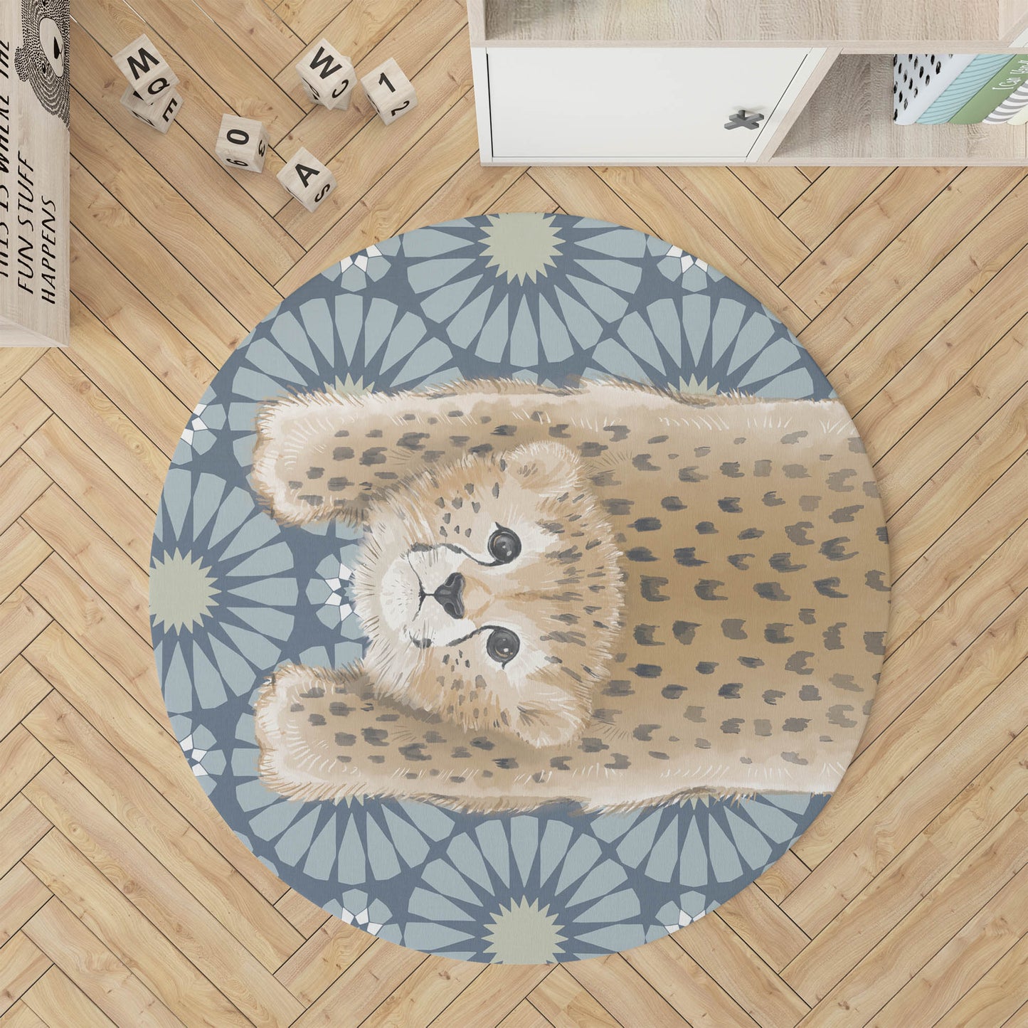 Lil Lying Leopard Tile Kids Play Mat