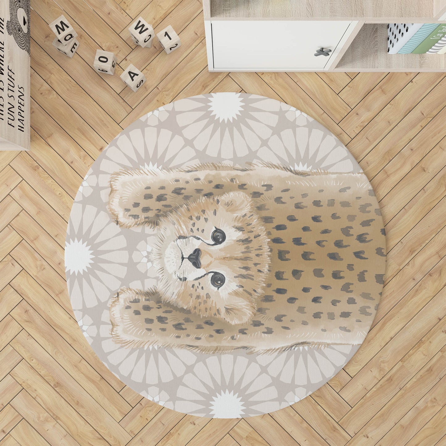 Lil Lying Leopard Tile Kids Play Mat