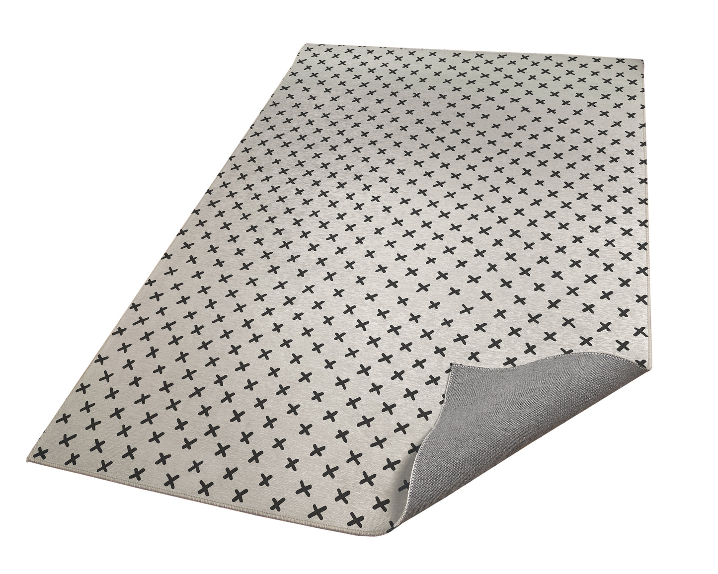 Criss Cross Ivory Charcoal Kids Play Mat