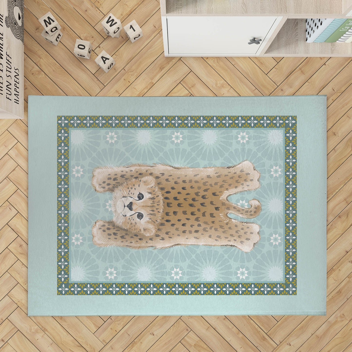 Lil Lying Leopard Tile Kids Play Mat