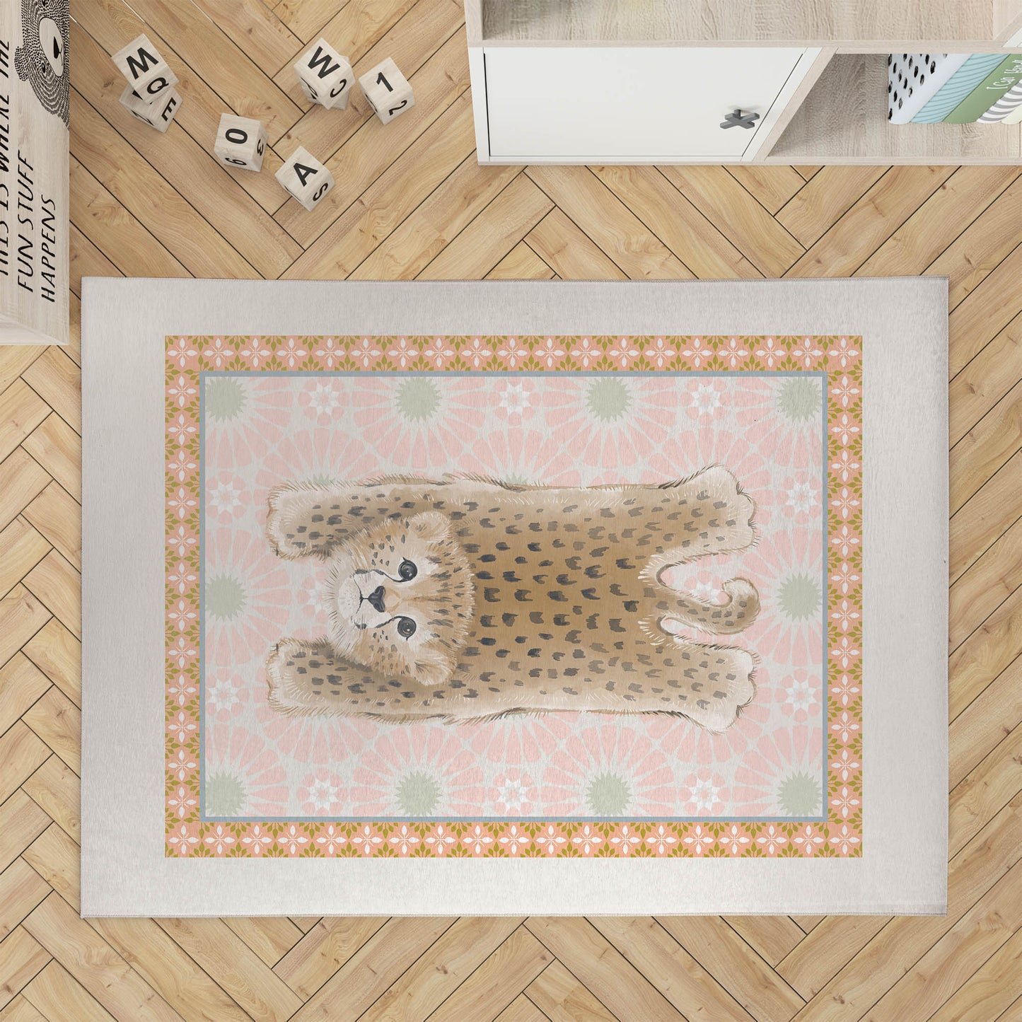 Lil Lying Leopard Tile Kids Play Mat