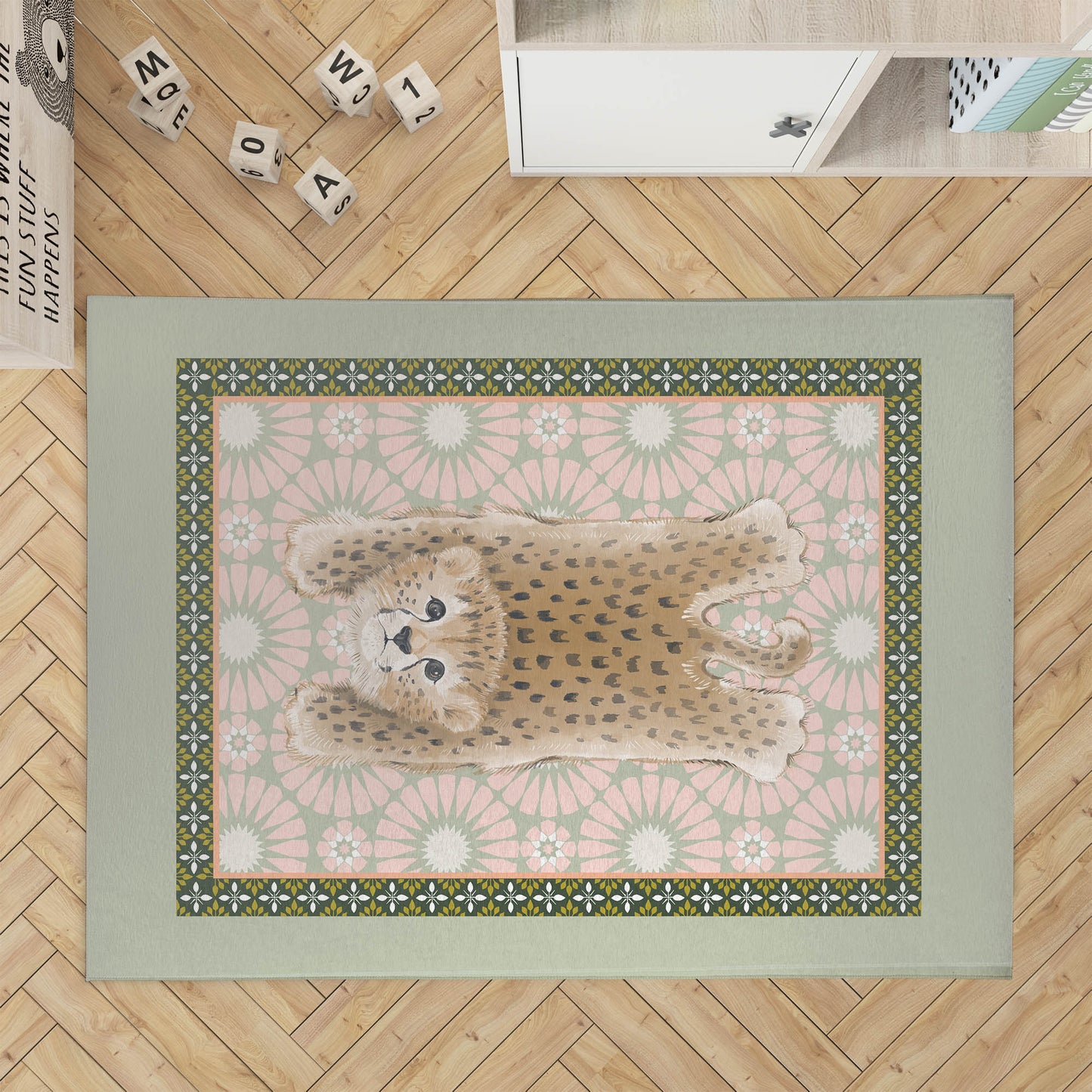 Lil Lying Leopard Tile Kids Play Mat
