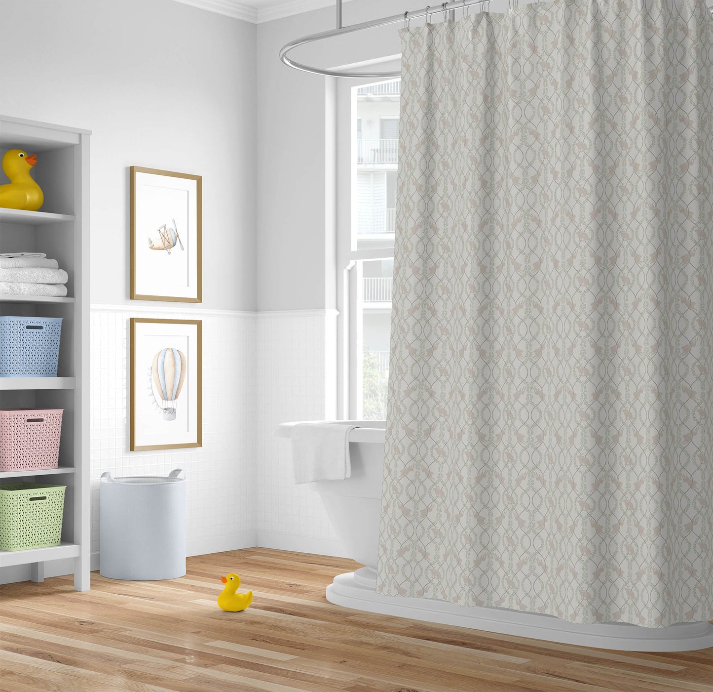 Nantucket Bunny Shower Curtain