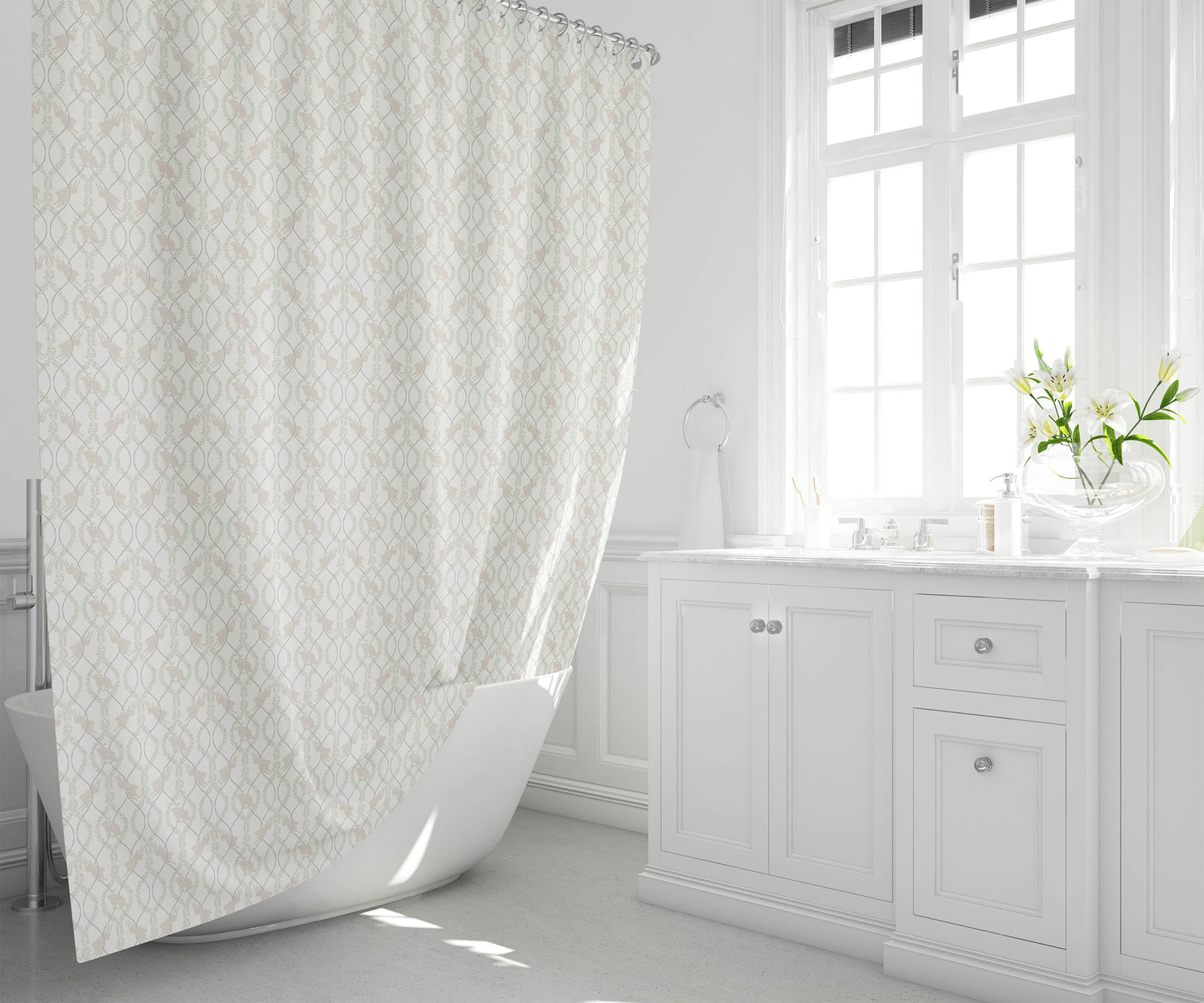 Nantucket Bunny Shower Curtain