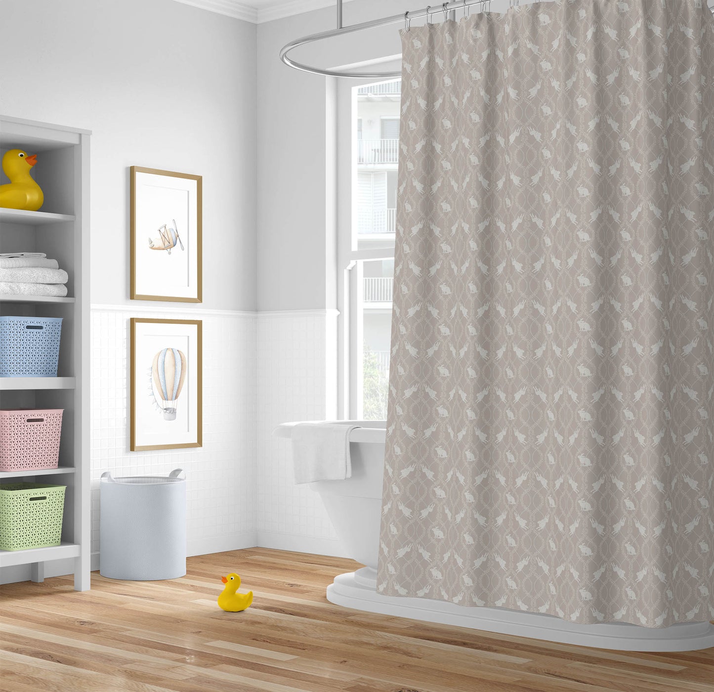 Nantucket Bunny Shower Curtain