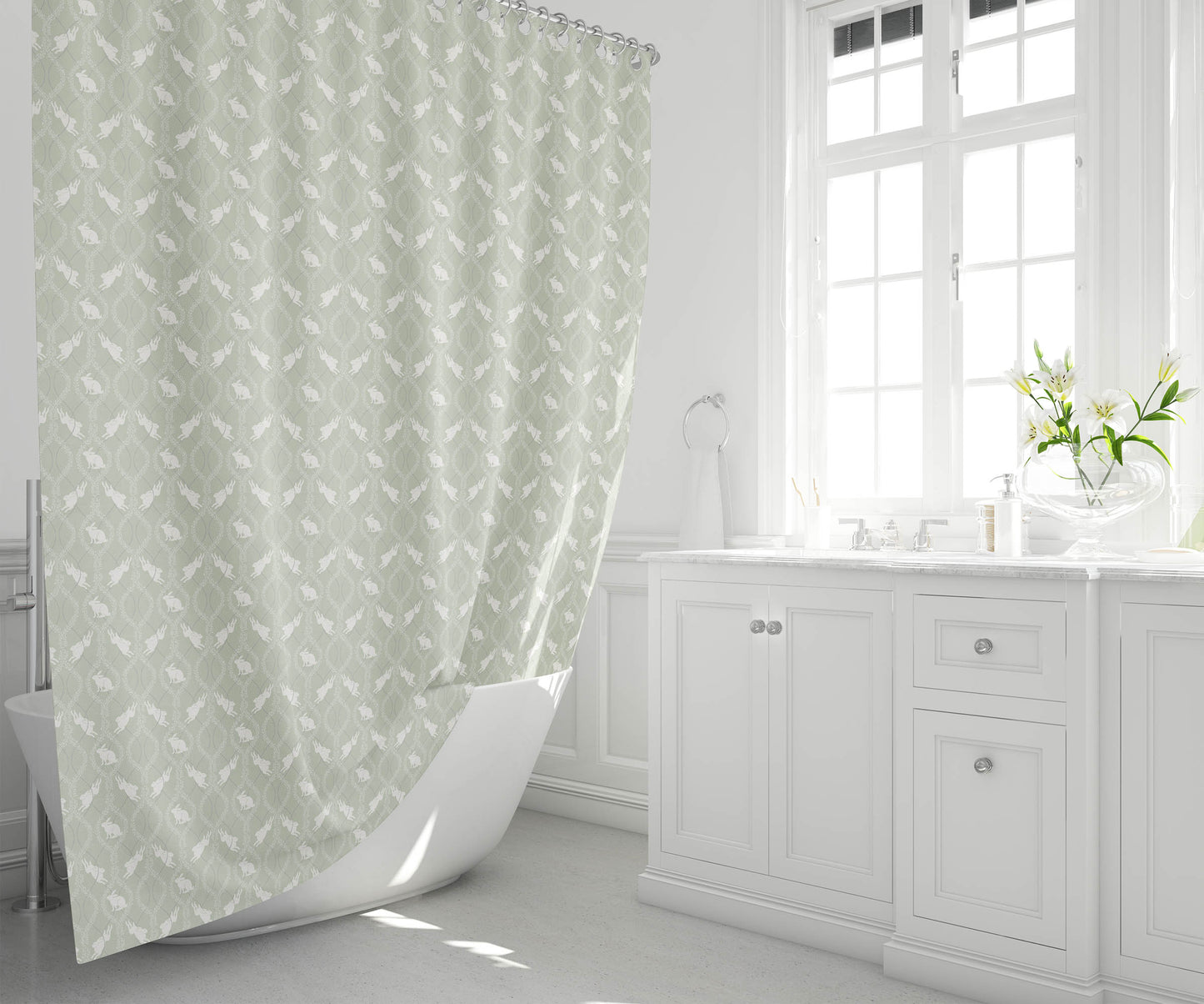 Nantucket Bunny Shower Curtain