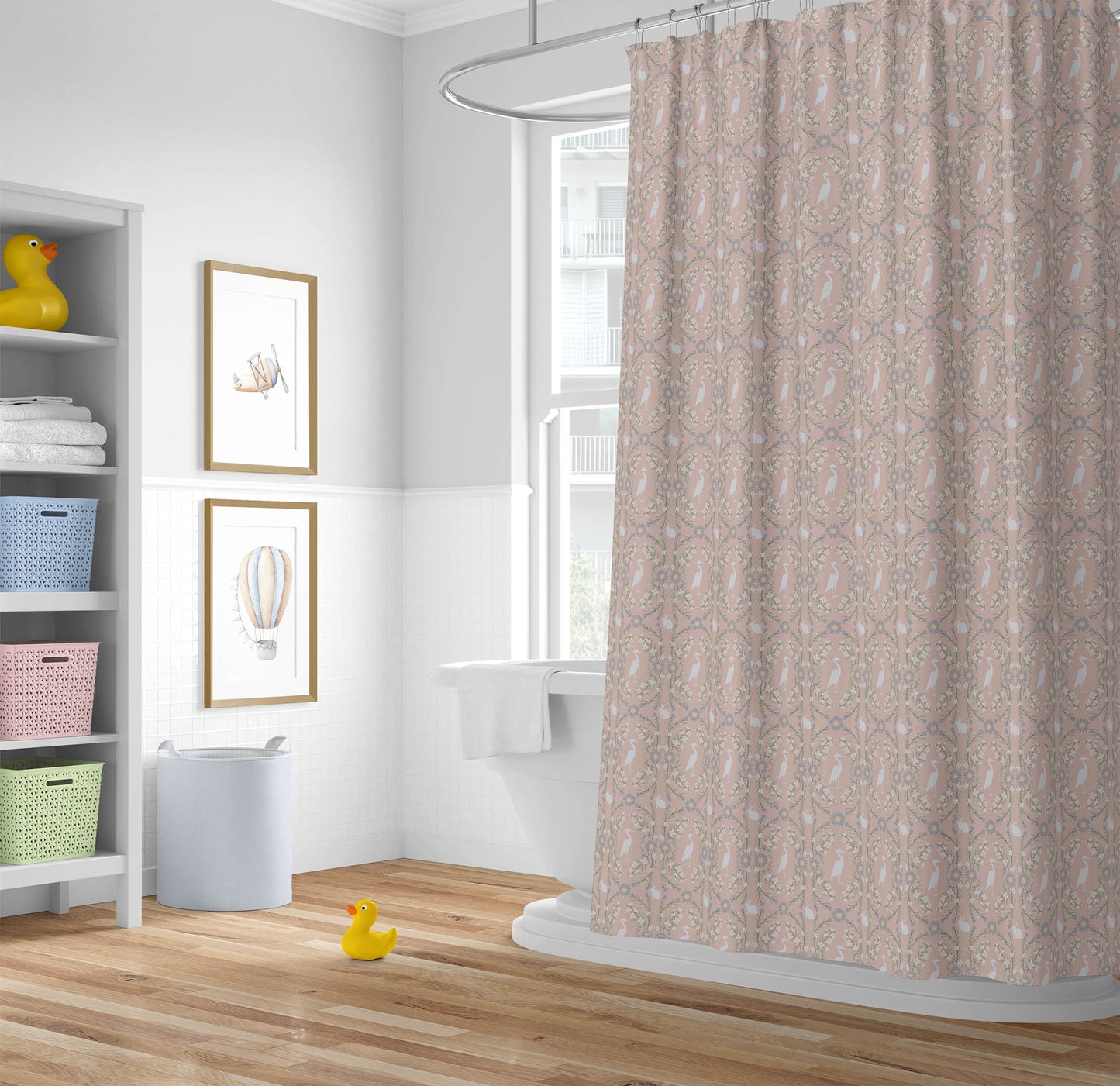 Storks & Bunnies Shower Curtain