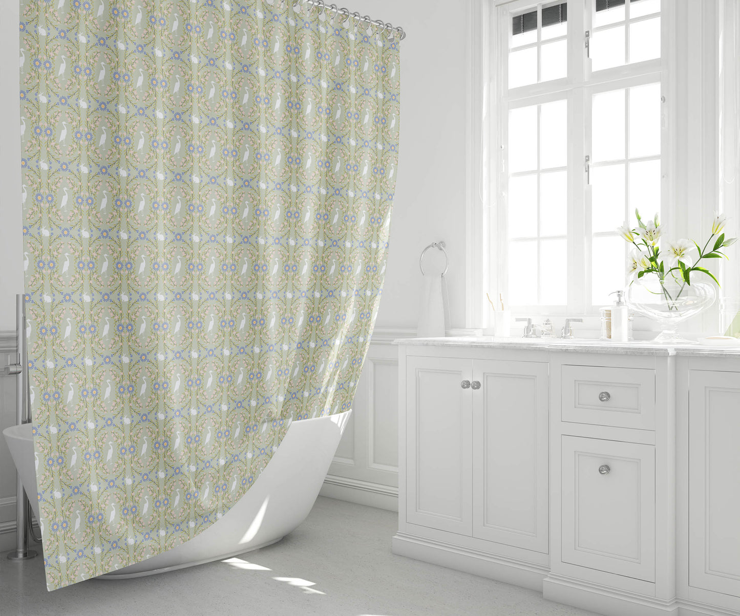 Storks & Bunnies Shower Curtain
