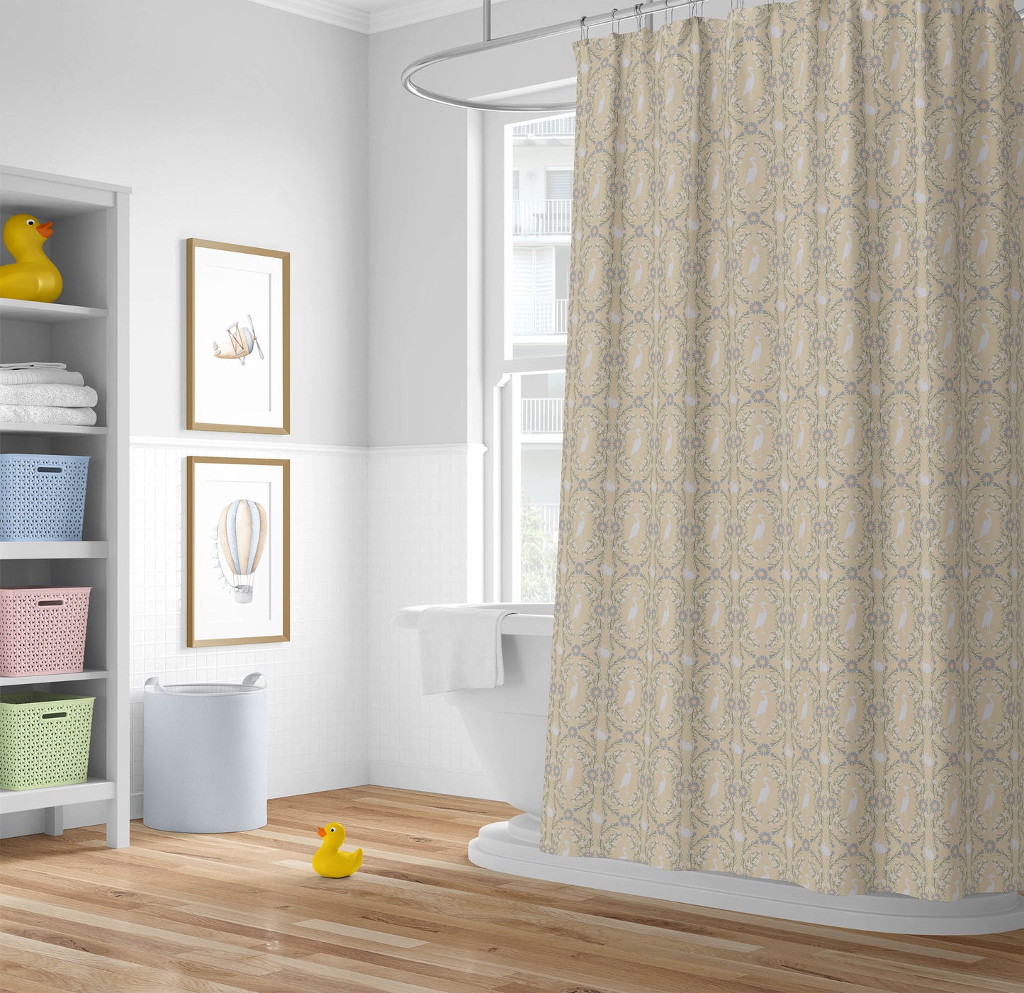 Storks & Bunnies Shower Curtain