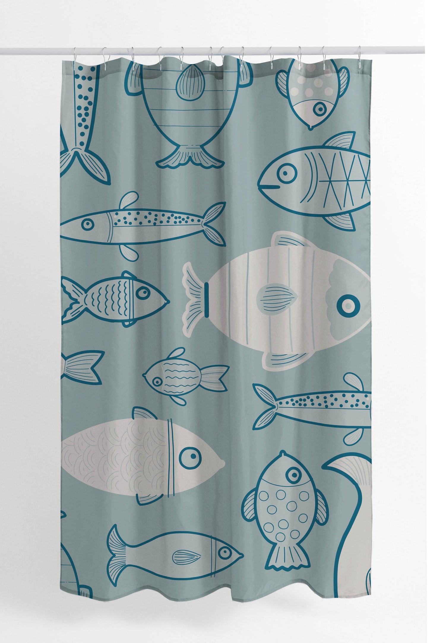 Here Fishy Fishy Fishy Shower Curtain