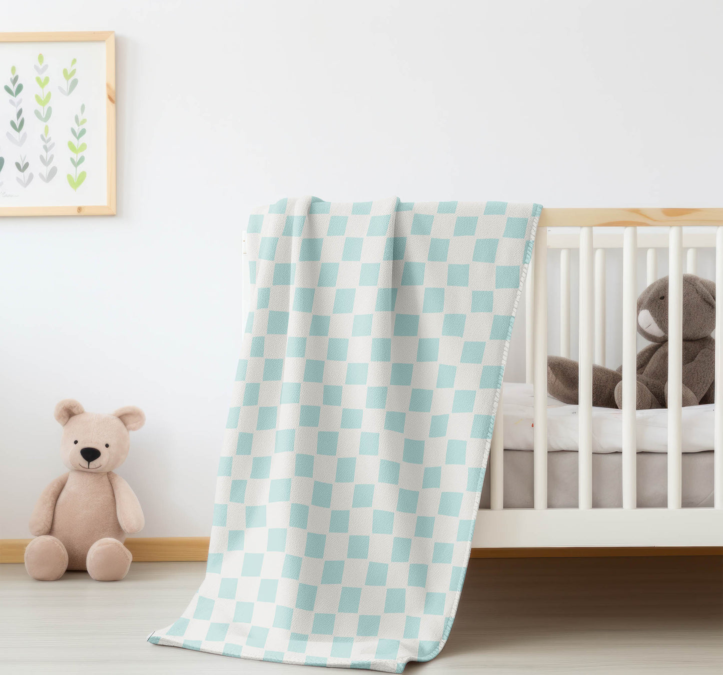 Checkered Velveteen Fleece Blanket