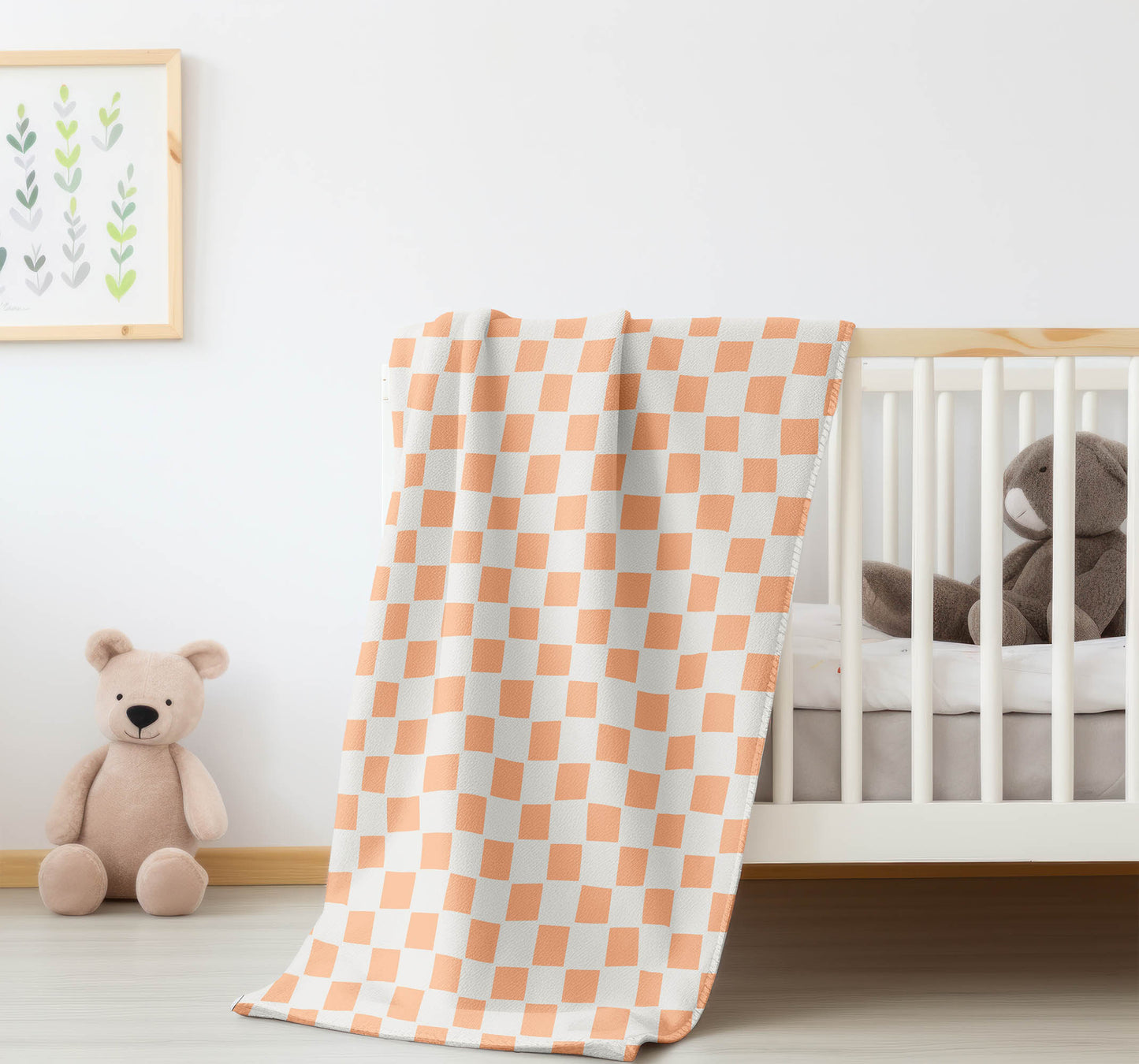 Checkered Velveteen Fleece Blanket
