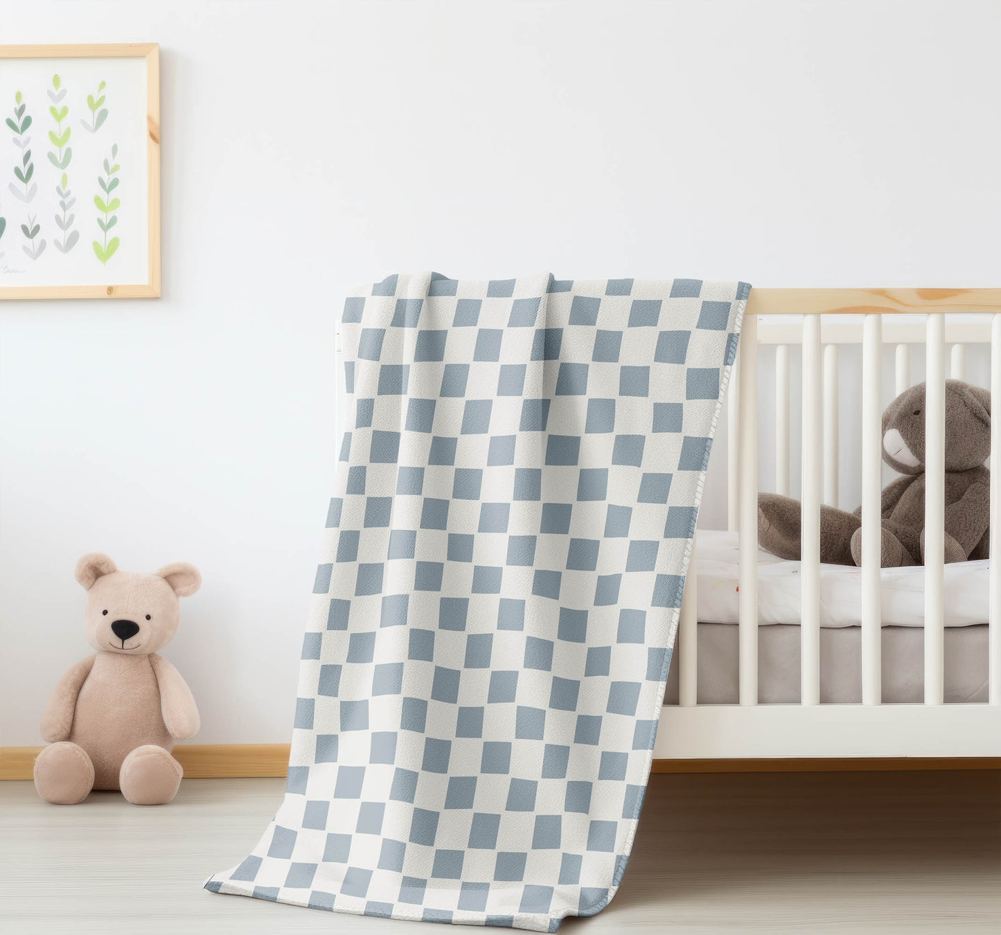 Checkered Velveteen Fleece Blanket