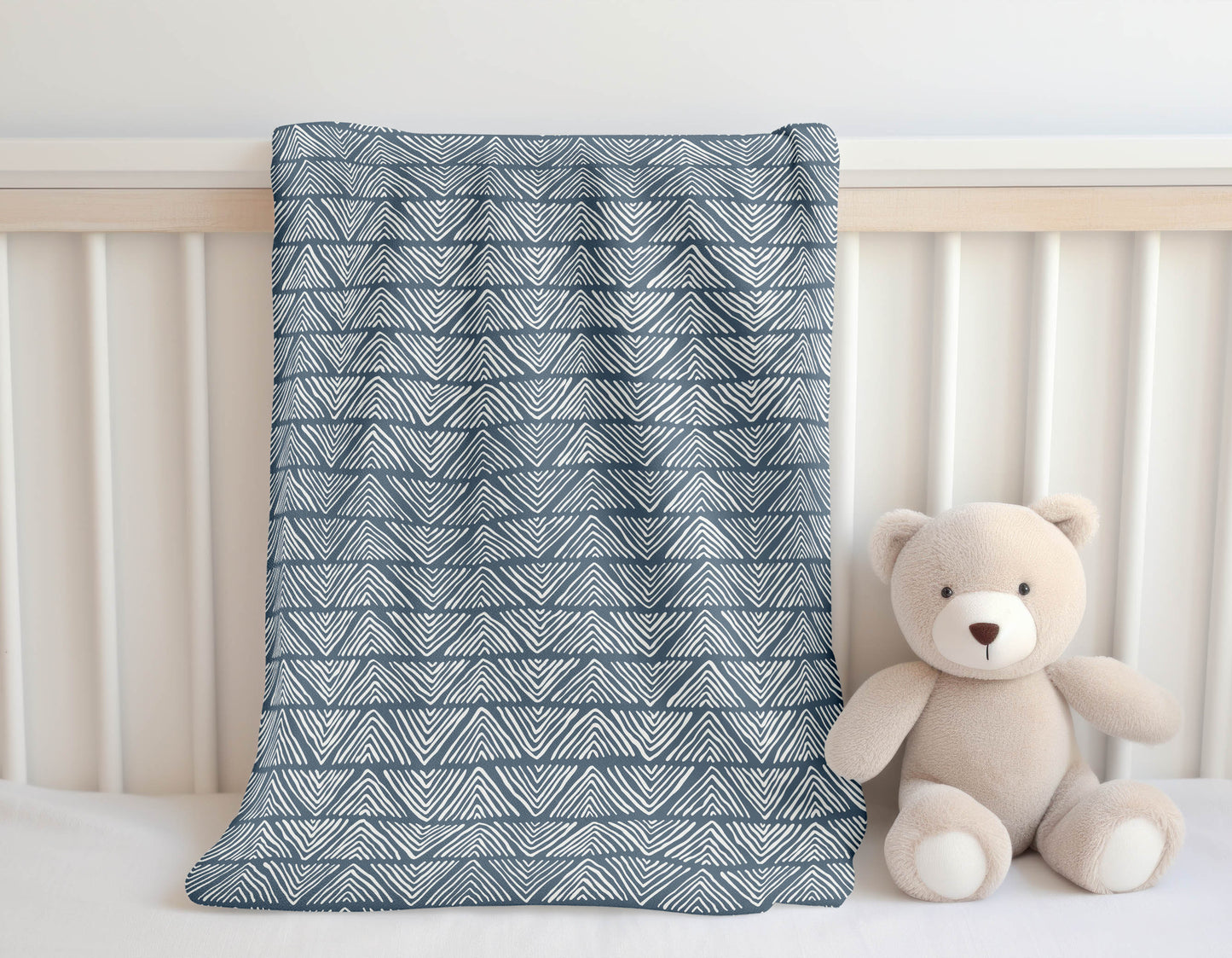 Chev Wave Stripe Velveteen Fleece Blanket