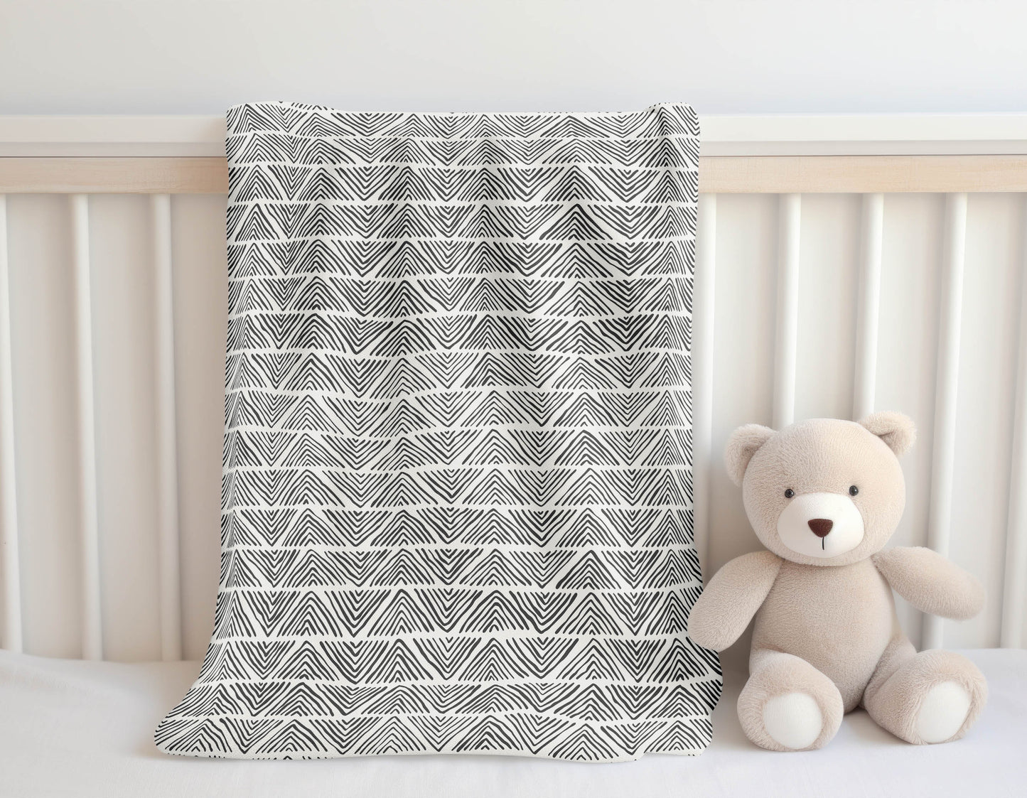 Chev Wave Stripe Velveteen Fleece Blanket
