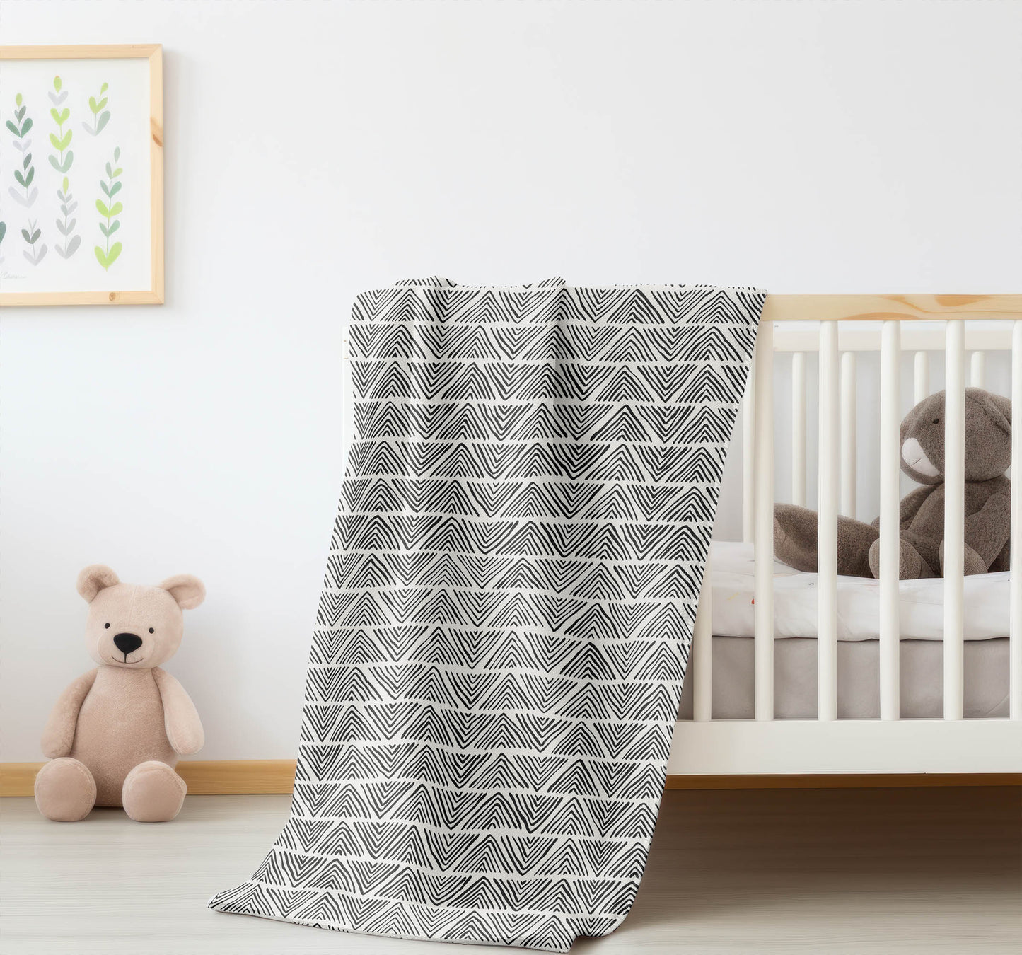 Chev Wave Stripe Velveteen Fleece Blanket