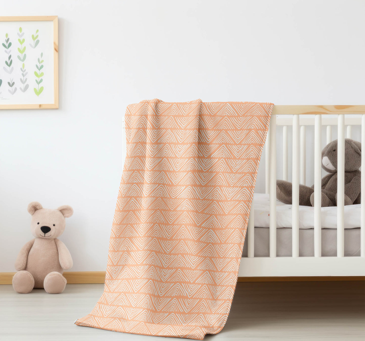 Chev Wave Stripe Velveteen Fleece Blanket