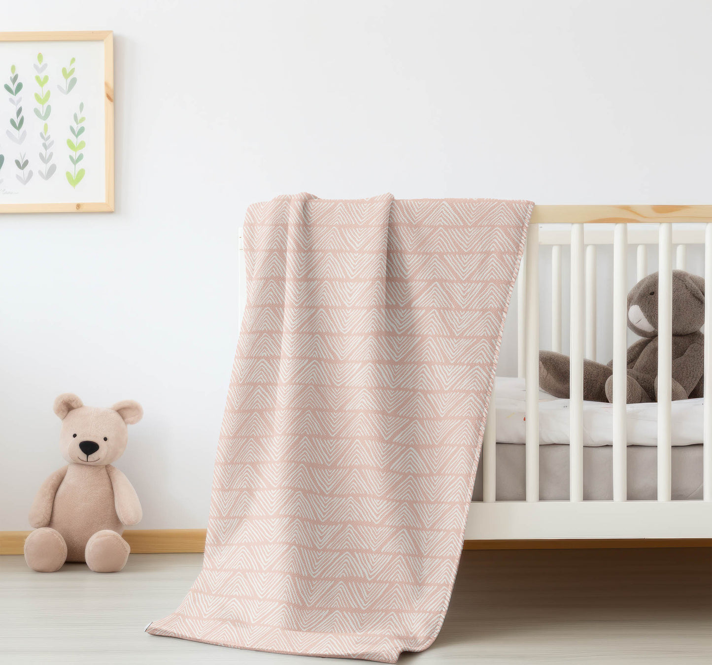 Chev Wave Stripe Velveteen Fleece Blanket