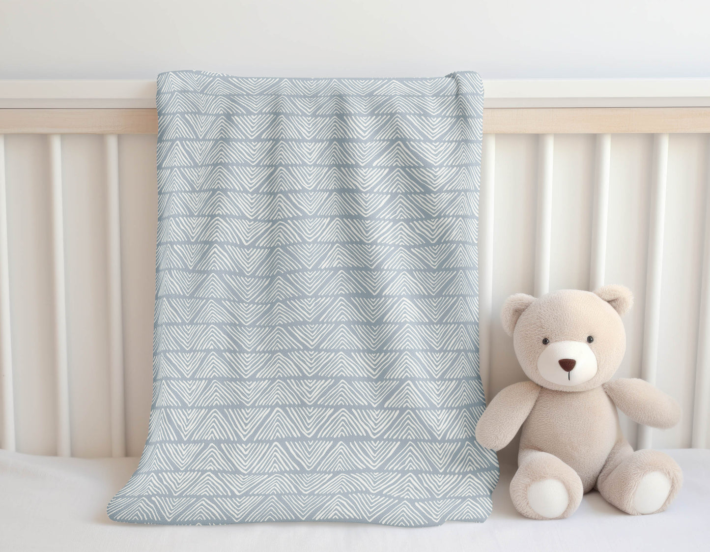 Chev Wave Stripe Velveteen Fleece Blanket