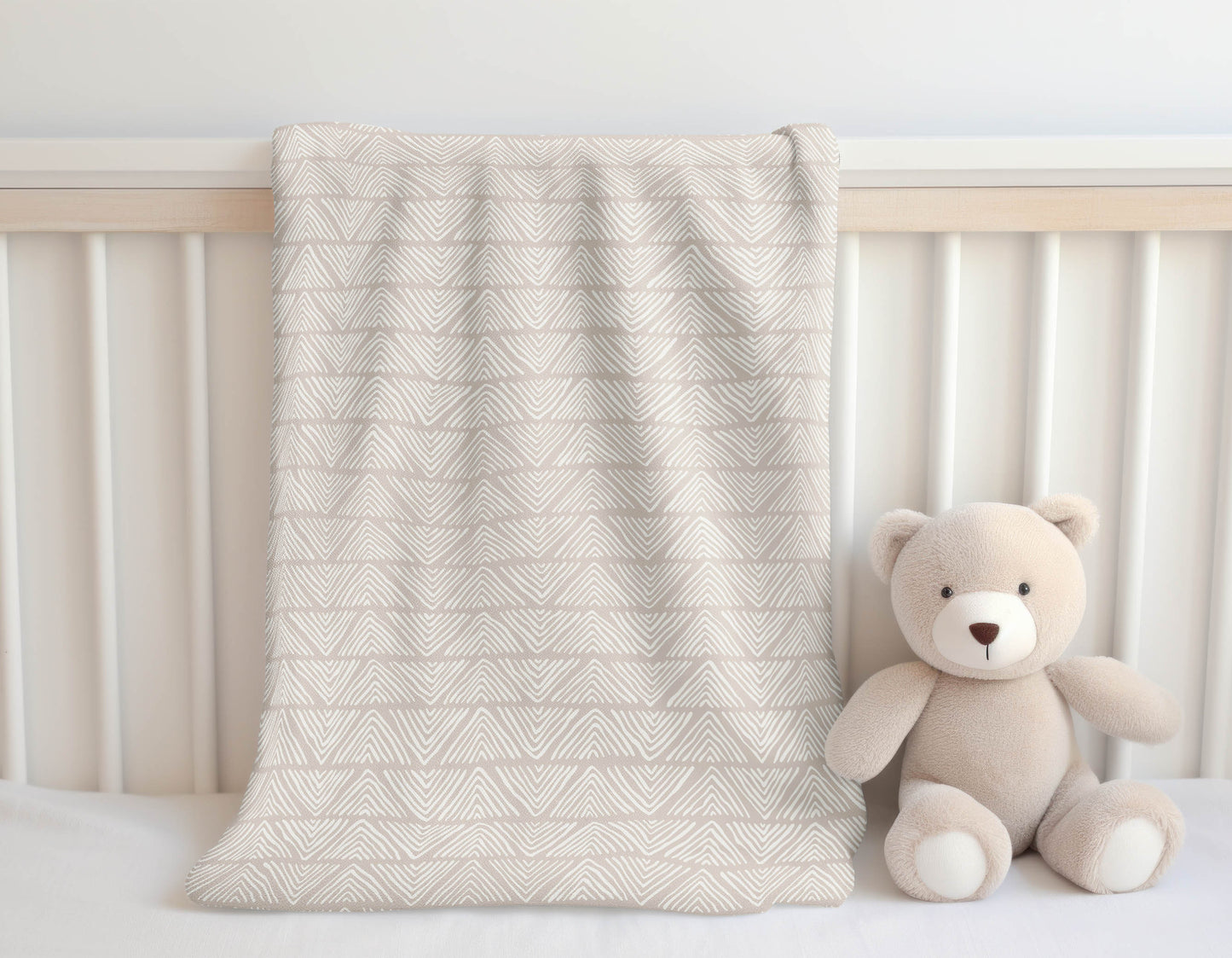 Chev Wave Stripe Velveteen Fleece Blanket
